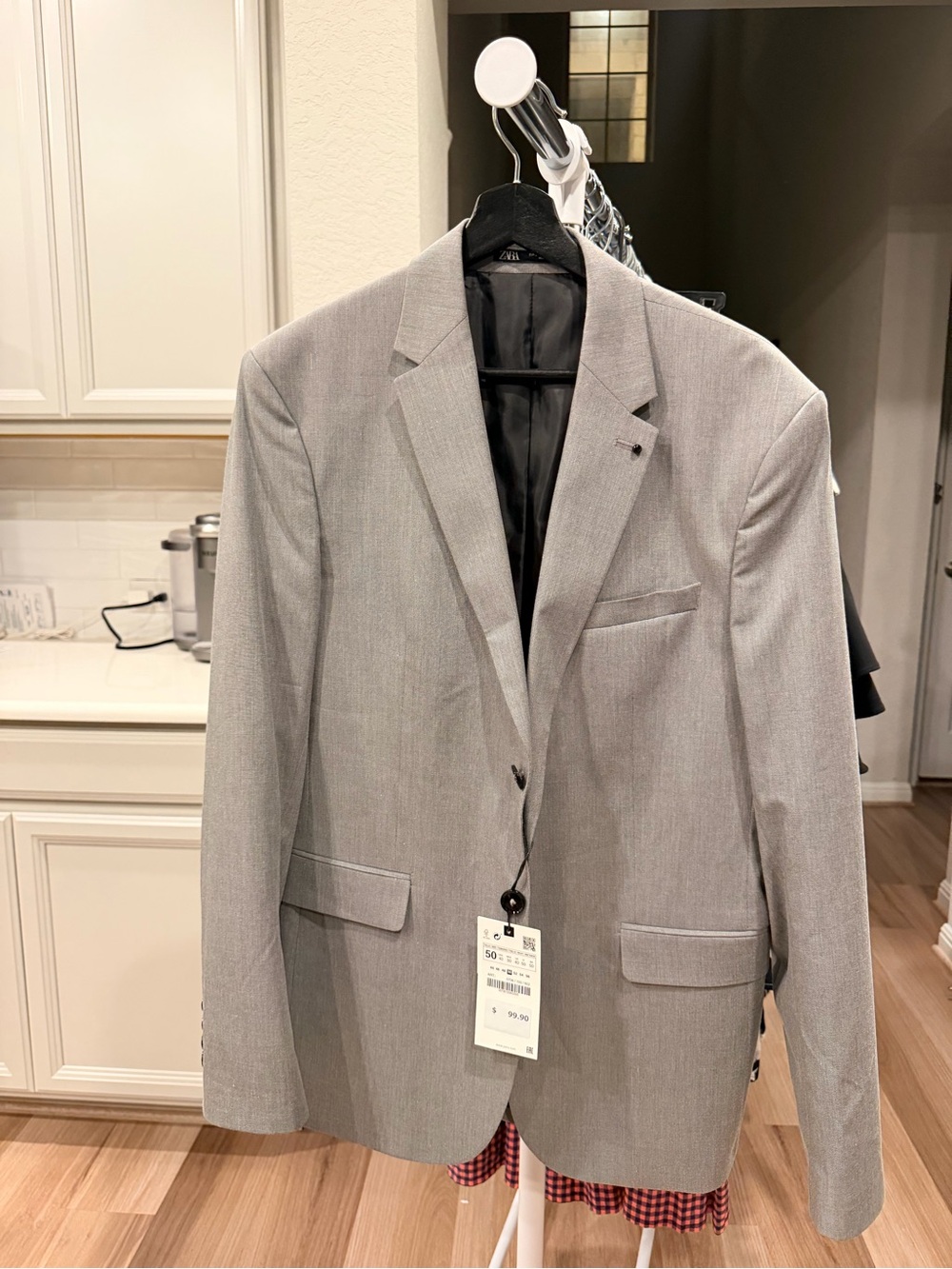 Zara Light Gray Men's Two-Button Blazer